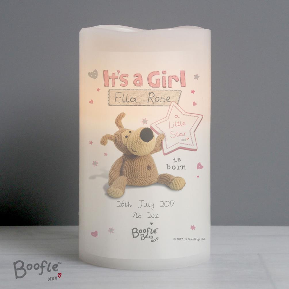 Personalised Boofle It's a Girl Nightlight LED Candle Extra Image 3